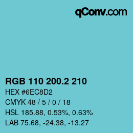 カラーコード: RGB 110 200.2 210 | qconv.com