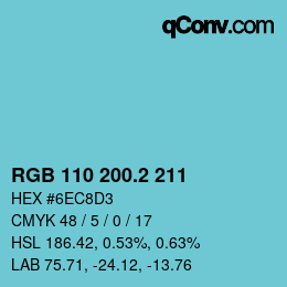 カラーコード: RGB 110 200.2 211 | qconv.com