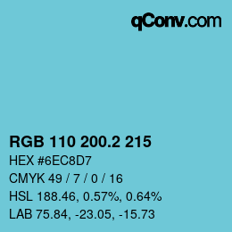 カラーコード: RGB 110 200.2 215 | qconv.com