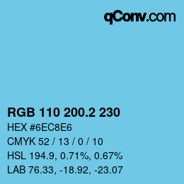 カラーコード: RGB 110 200.2 230 | qconv.com