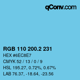 Color code: RGB 110 200.2 231 | qconv.com