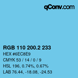 カラーコード: RGB 110 200.2 233 | qconv.com