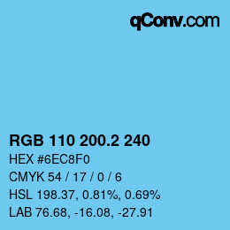 カラーコード: RGB 110 200.2 240 | qconv.com