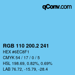 カラーコード: RGB 110 200.2 241 | qconv.com