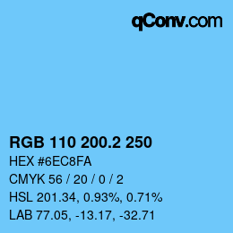 カラーコード: RGB 110 200.2 250 | qconv.com