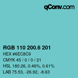 カラーコード: RGB 110 200.6 201 | qconv.com