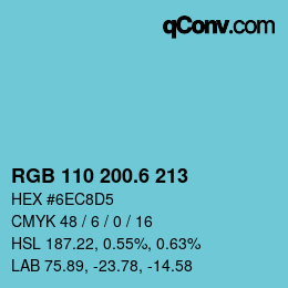 カラーコード: RGB 110 200.6 213 | qconv.com