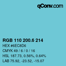 カラーコード: RGB 110 200.6 214 | qconv.com