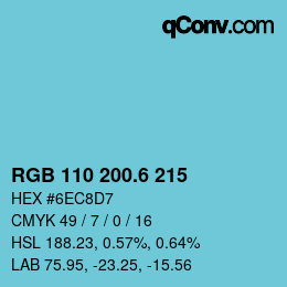 カラーコード: RGB 110 200.6 215 | qconv.com