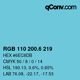 カラーコード: RGB 110 200.6 219 | qconv.com