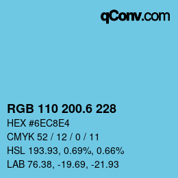 カラーコード: RGB 110 200.6 228 | qconv.com