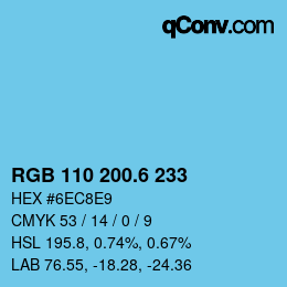 カラーコード: RGB 110 200.6 233 | qconv.com