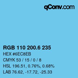 カラーコード: RGB 110 200.6 235 | qconv.com