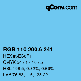 カラーコード: RGB 110 200.6 241 | qconv.com