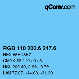 カラーコード: RGB 110 200.6 247.6 | qconv.com
