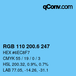 カラーコード: RGB 110 200.6 247 | qconv.com