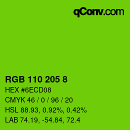 カラーコード: RGB 110 205 8 | qconv.com