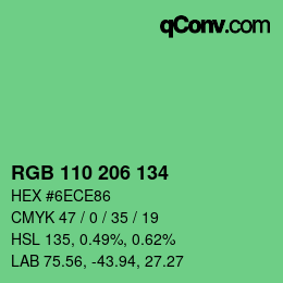 Color code: RGB 110 206 134 | qconv.com