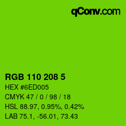 Color code: RGB 110 208 5 | qconv.com