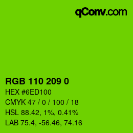 Color code: RGB 110 209 0 | qconv.com