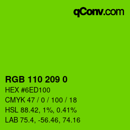 Color code: RGB 110 209 0 | qconv.com