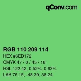 Color code: RGB 110 209 114 | qconv.com