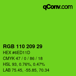 Color code: RGB 110 209 29 | qconv.com