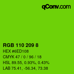 Color code: RGB 110 209 8 | qconv.com