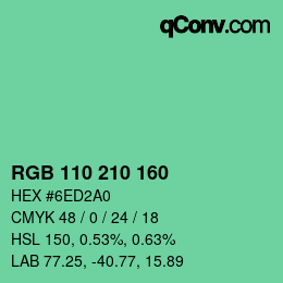 Color code: RGB 110 210 160 | qconv.com