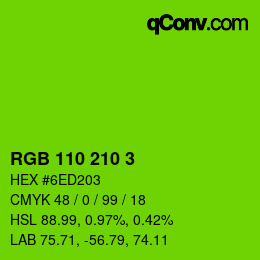 カラーコード: RGB 110 210 3 | qconv.com