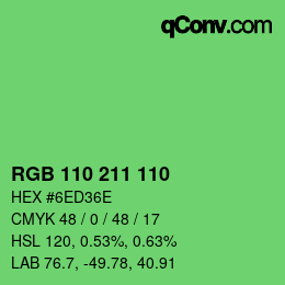 Código de color: RGB 110 211 110 | qconv.com