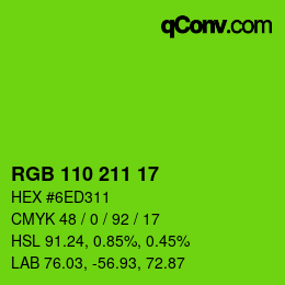 Color code: RGB 110 211 17 | qconv.com