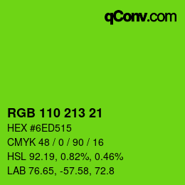 Color code: RGB 110 213 21 | qconv.com