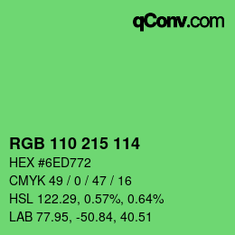 Color code: RGB 110 215 114 | qconv.com