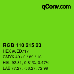Color code: RGB 110 215 23 | qconv.com