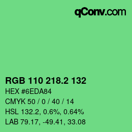 カラーコード: RGB 110 218.2 132 | qconv.com