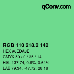 カラーコード: RGB 110 218.2 142 | qconv.com