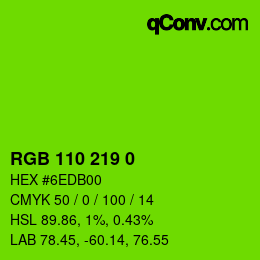 Color code: RGB 110 219 0 | qconv.com