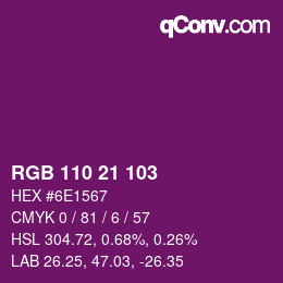 カラーコード: RGB 110 21 103 | qconv.com
