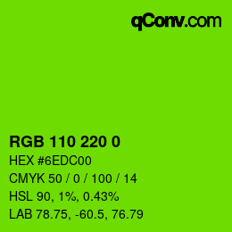 Color code: RGB 110 220 0 | qconv.com