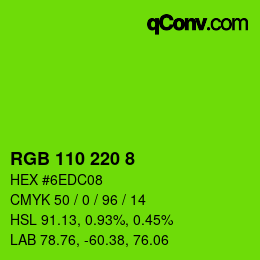 Color code: RGB 110 220 8 | qconv.com