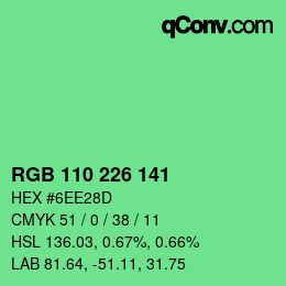 Color code: RGB 110 226 141 | qconv.com