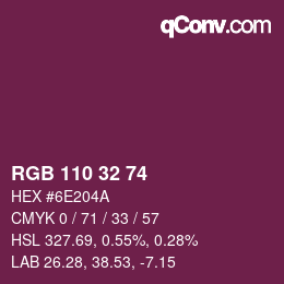カラーコード: RGB 110 32 74 | qconv.com