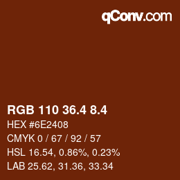 カラーコード: RGB 110 36.4 8.4 | qconv.com