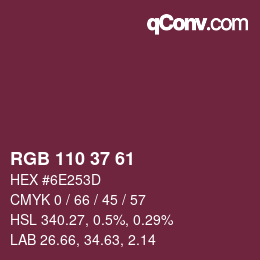 Color code: RGB 110 37 61 | qconv.com