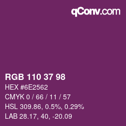 カラーコード: RGB 110 37 98 | qconv.com