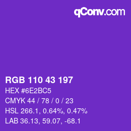 Color code: RGB 110 43 197 | qconv.com