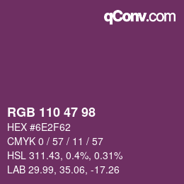 Código de color: RGB 110 47 98 | qconv.com