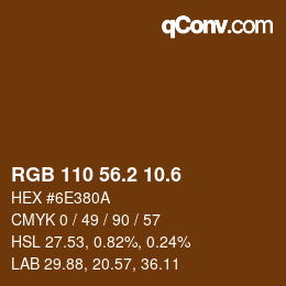 カラーコード: RGB 110 56.2 10.6 | qconv.com