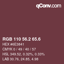 カラーコード: RGB 110 56.2 65.6 | qconv.com